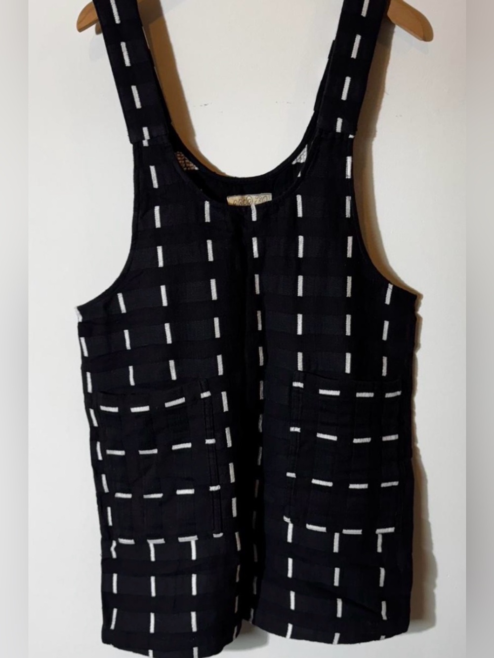 Ace&Jig Dress Black with White Grid Stitching